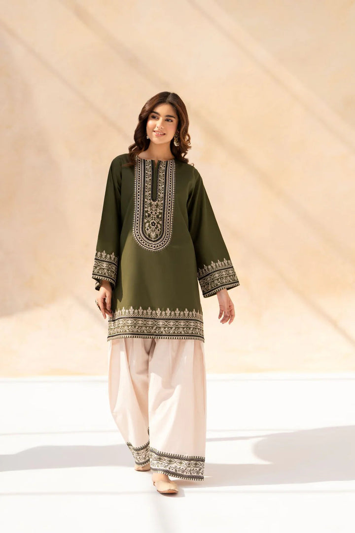 Rang-e-Zaitoon  3pice  suit fbric periumum  cotton Dupata shifon