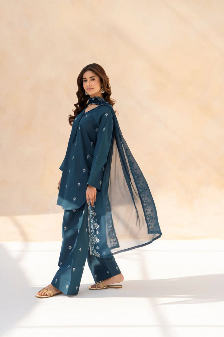 Zarqaa  3pice  suit fbric periumum  cotton Dupata shifon