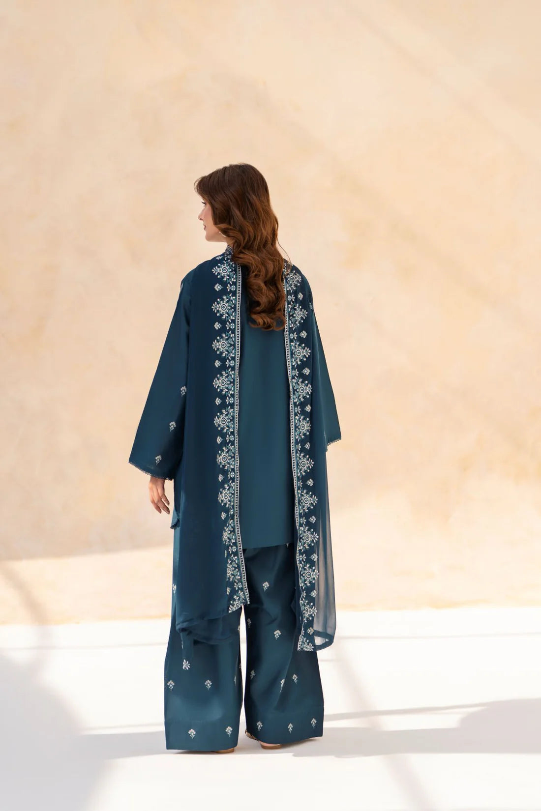 Zarqaa  3pice  suit fbric periumum  cotton Dupata shifon