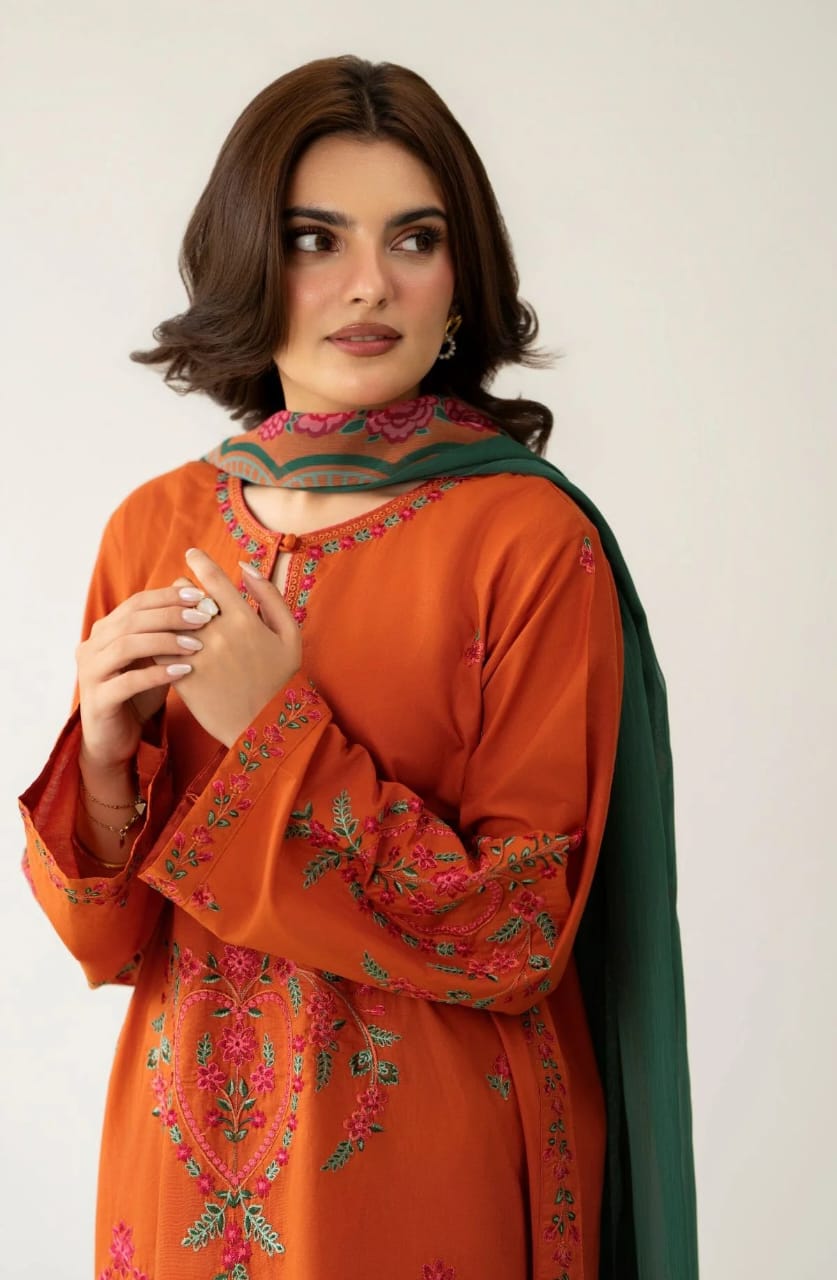 Zimal Embroidered 3 piece Suit